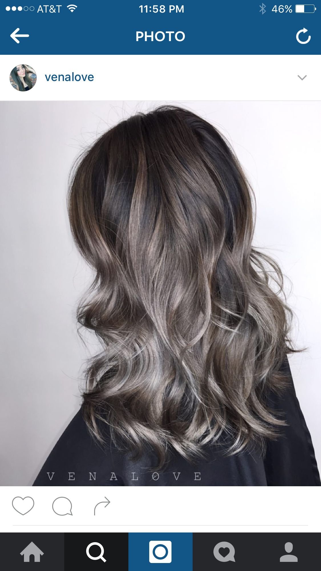 Русый цвет волос с пепельным мелированием