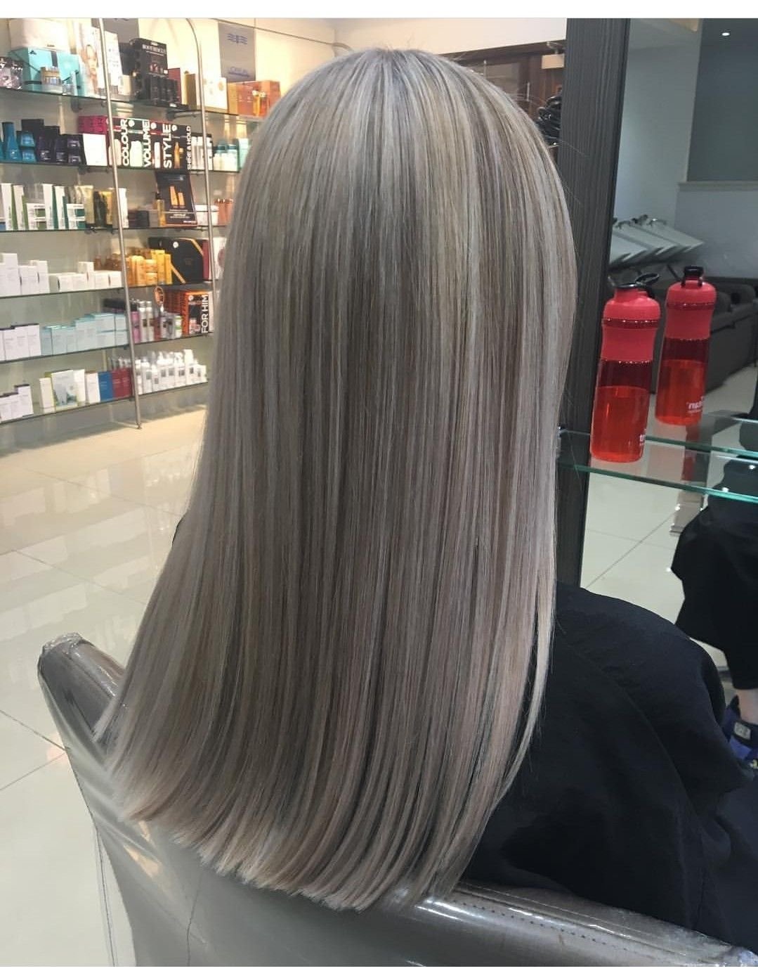 Мелирование балаяж пепельный