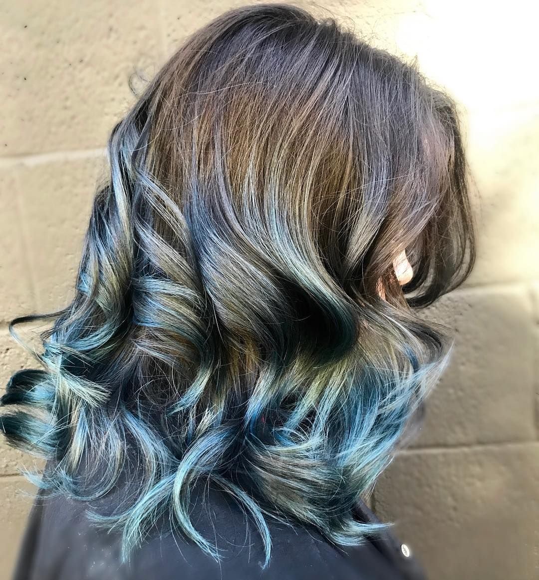 Голубое омбре