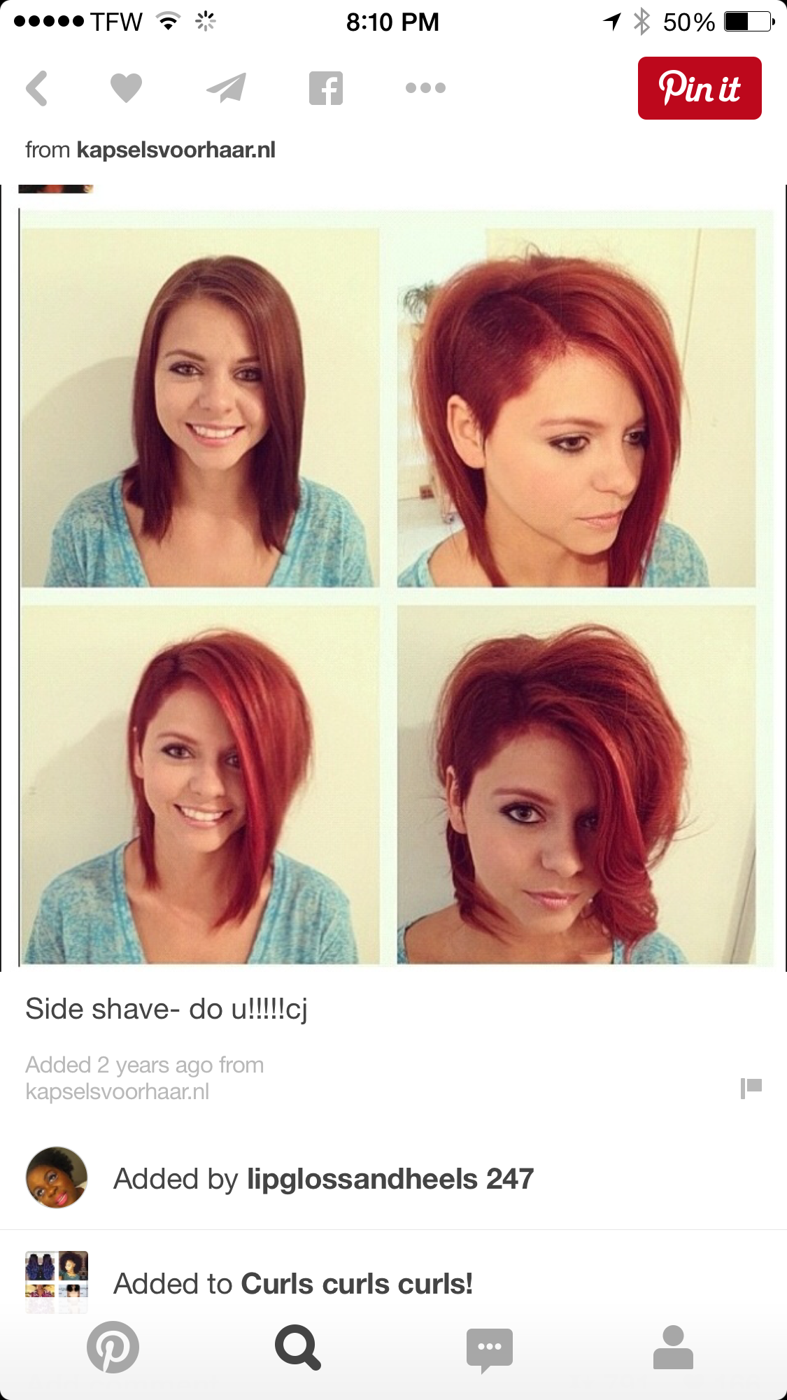 Выбритый висок на длинные волосы