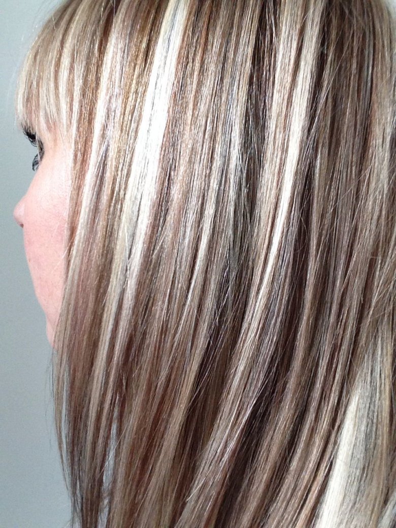 Мелирование в белый цвет на русые волосы