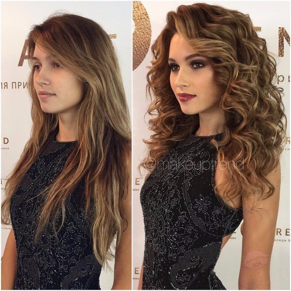 Локоны и начес на длинные волосы