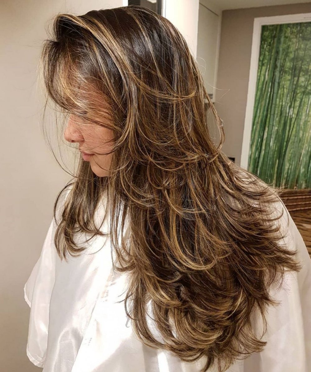 Мелирование на темные волосы до и после