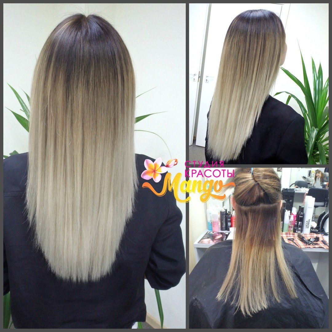 Растяжка на обесцвеченные волосы