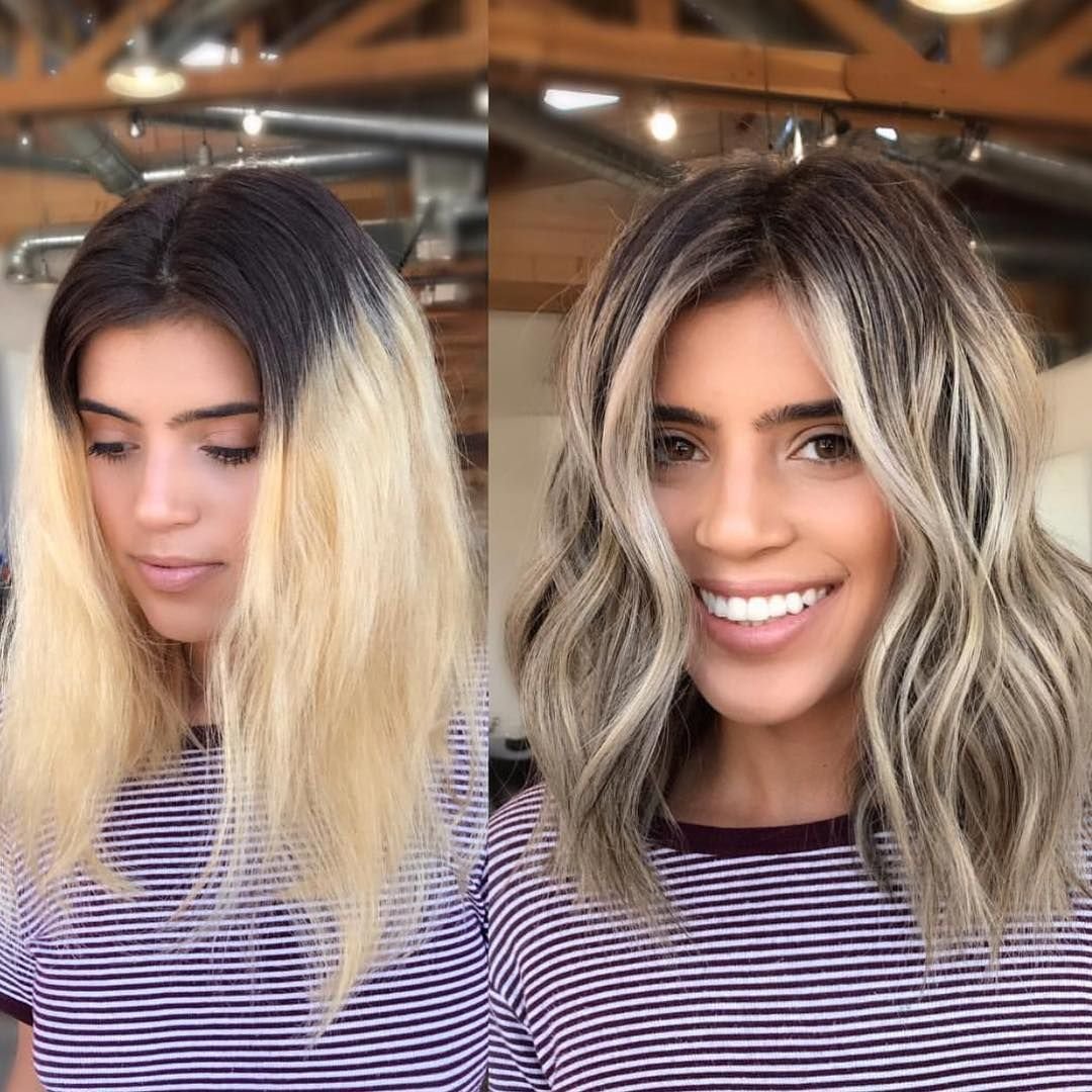 Окрашивание волос на отросшие корни