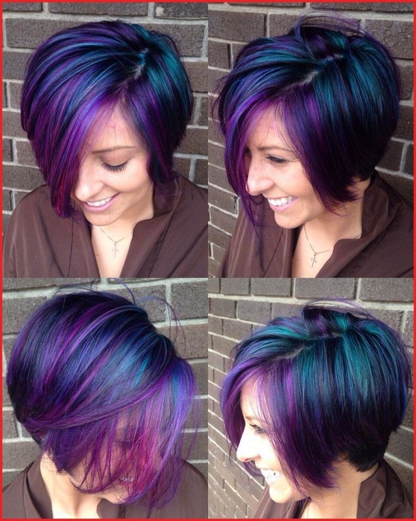 Яркое окрашивание на короткие волосы
