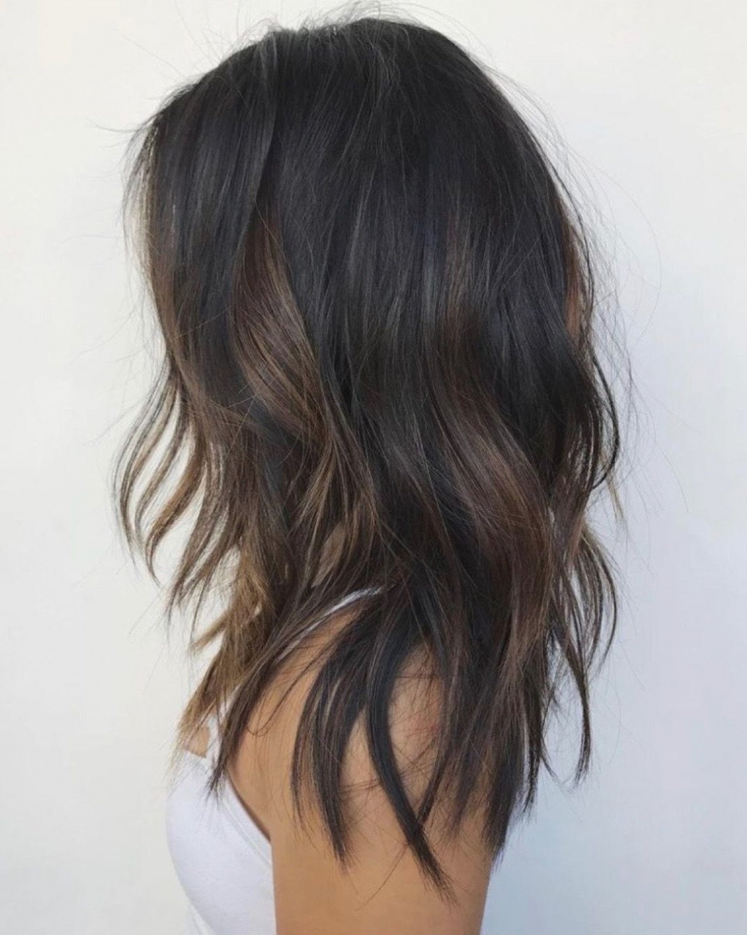 Балаяж на черные волосы