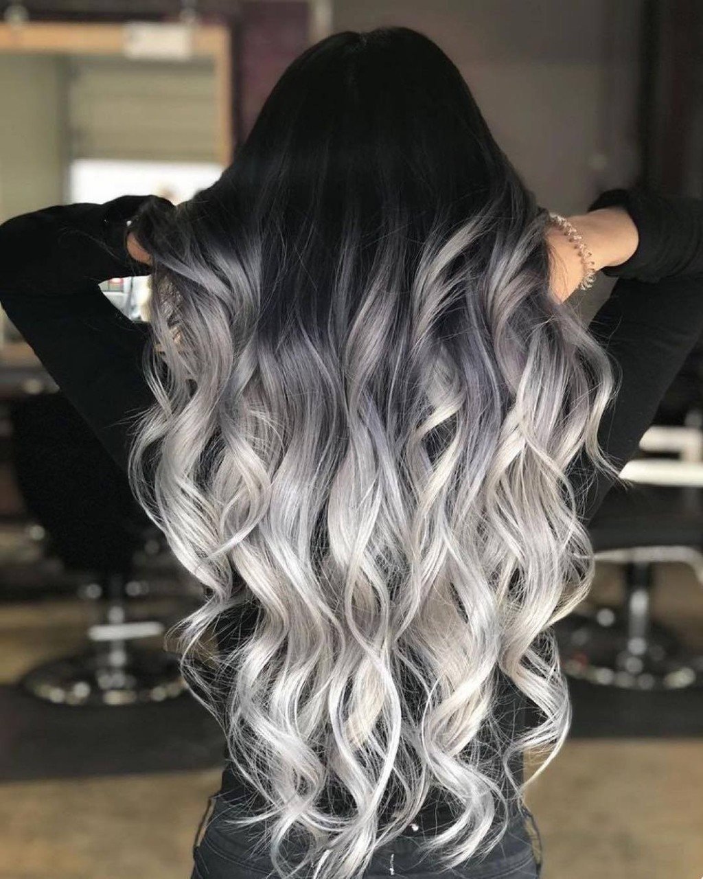 Омбре балаяж пепельный