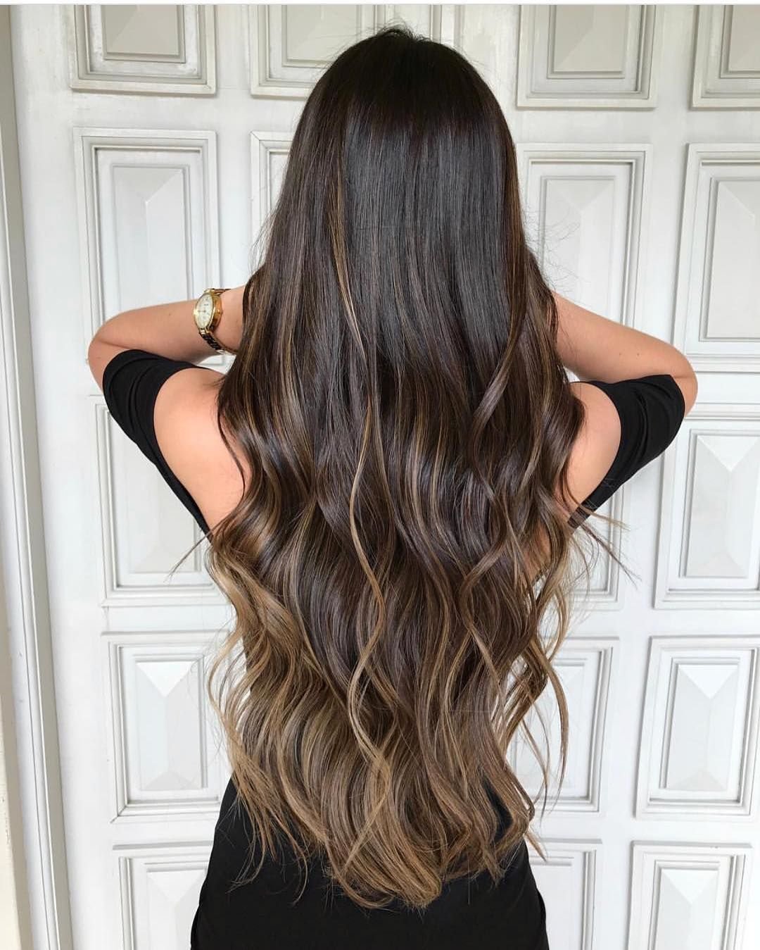 Окрашивание балаяж на темные длинные