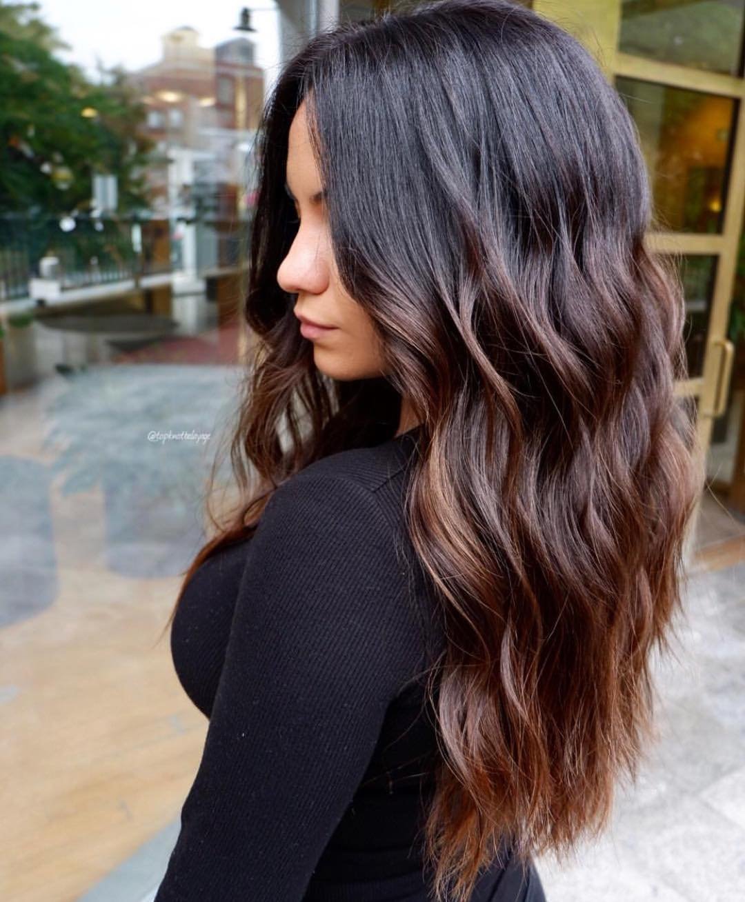 Балаяж окрашивание на темные волосы