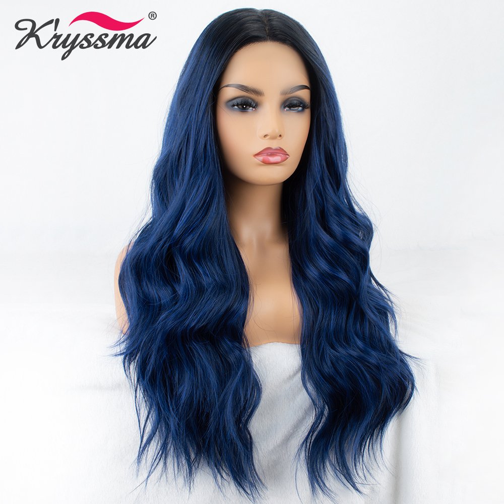 Синие волосы парик