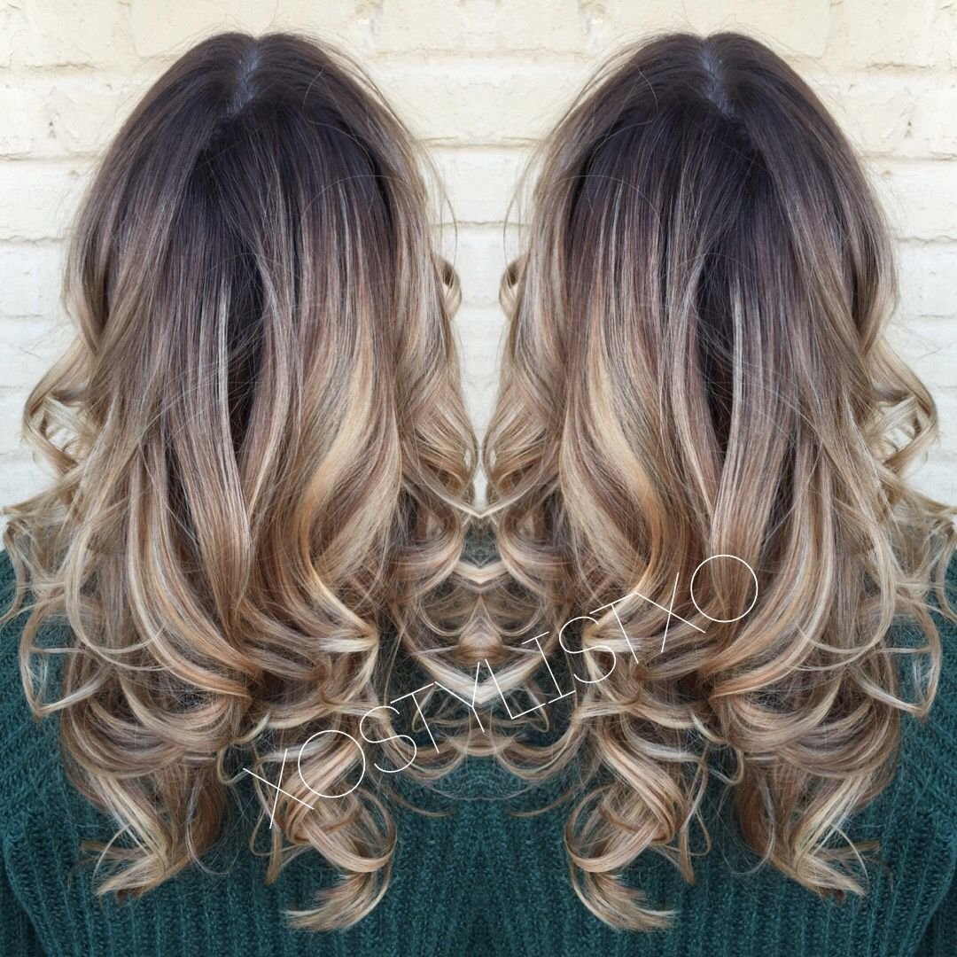 Шатуш балаяж на русые волосы