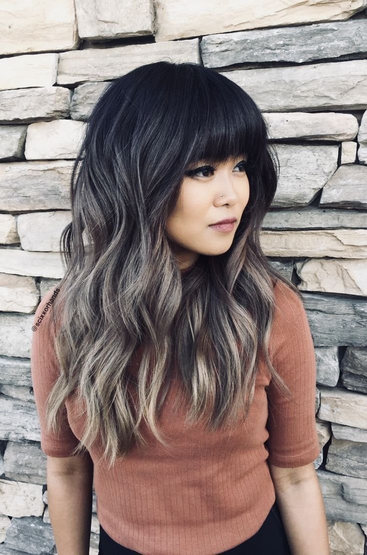 Окрашивание волосбалаж с челкой