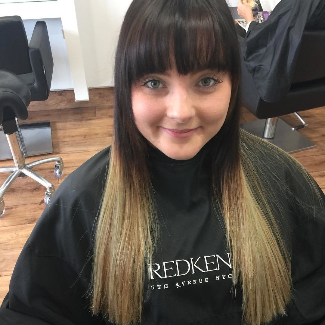 Омбре на волосы с челкой