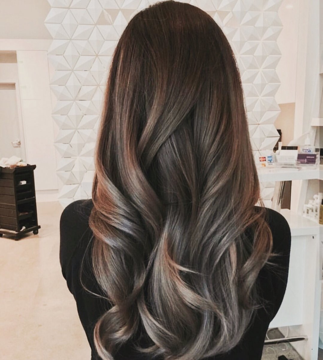 Шоколадно-пепельный балаяж