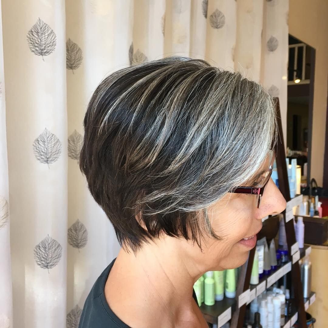 Мелирование на короткие Седые волосы