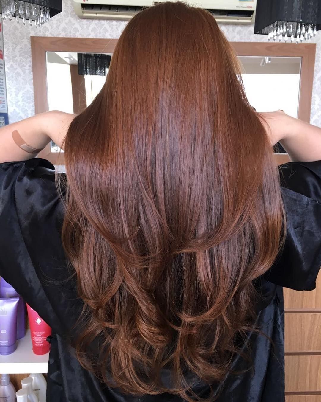 Красно каштановый цвет волос