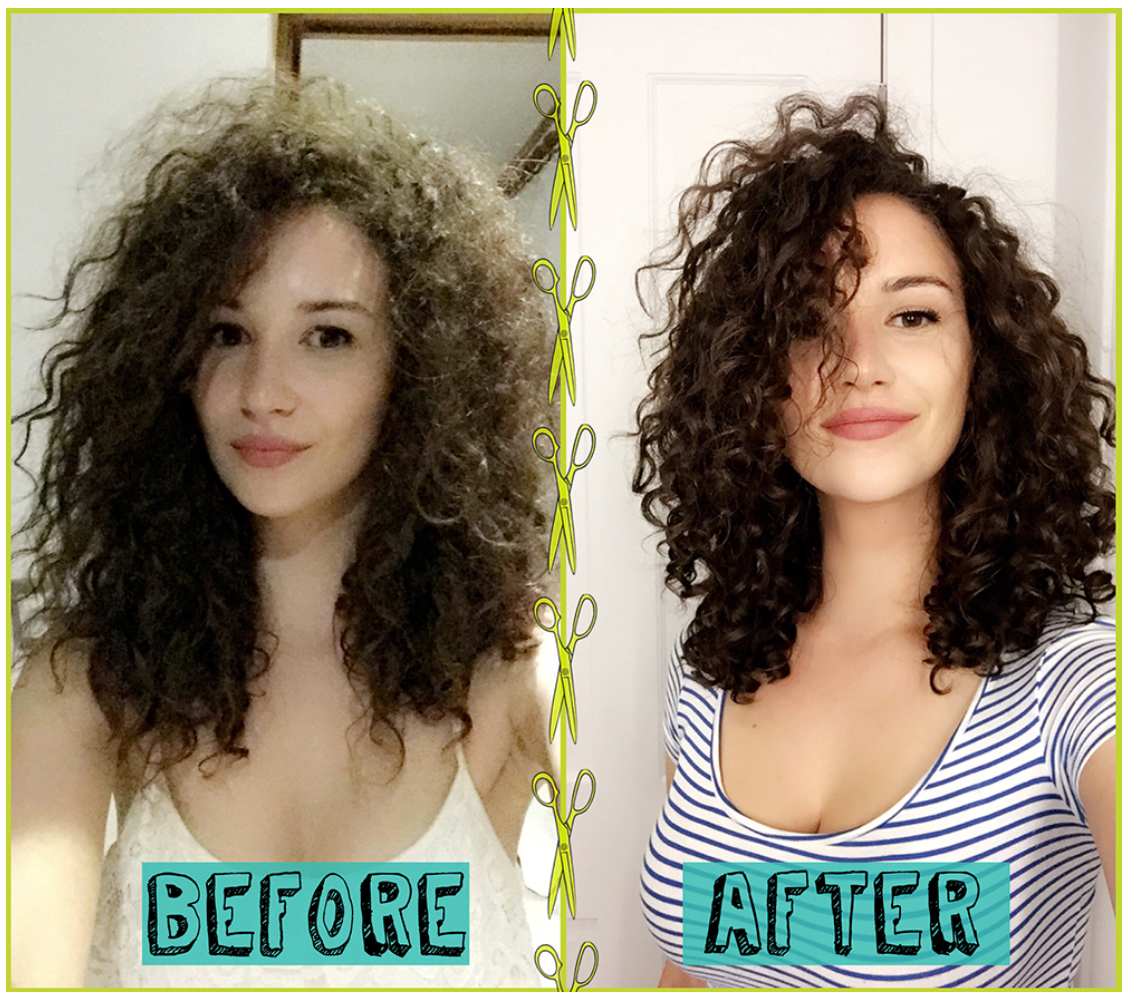 Кудрявые волосы до и после