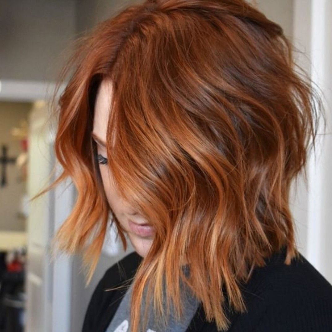 Шатуш балаяж на рыжее каре