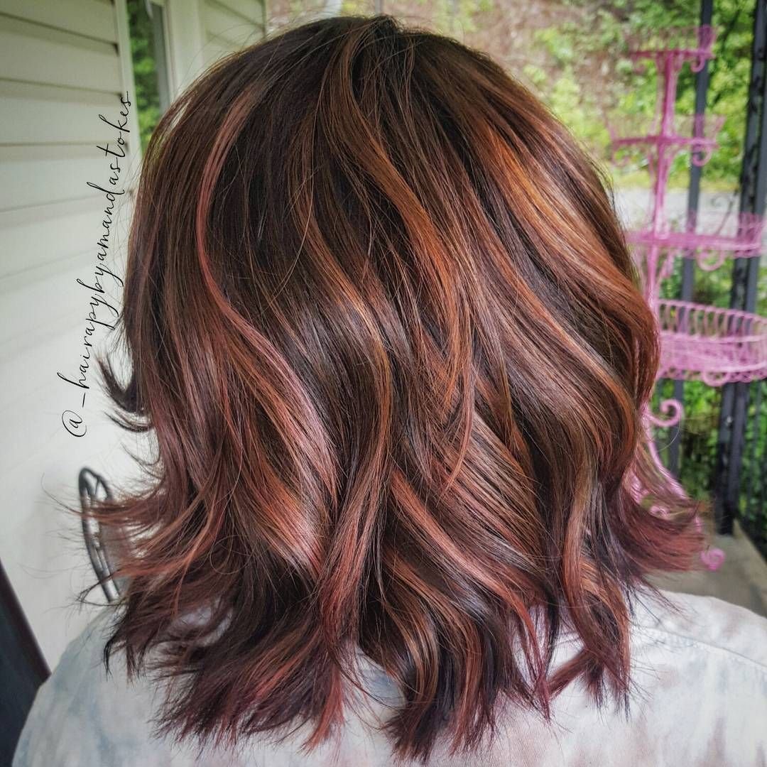 Балаяж и шатуш на каре рыжий