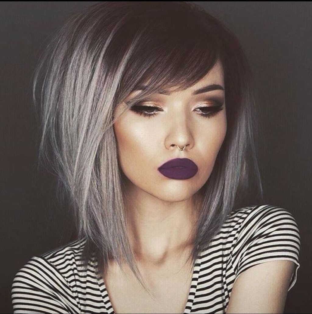 Балаяж на тёмные волосы карэ