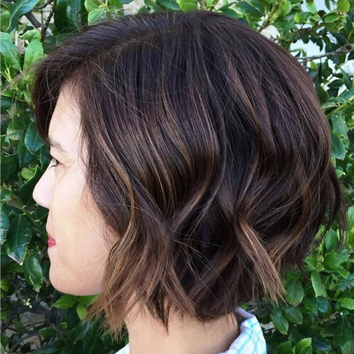 Балаяж на каштановые волосы каре