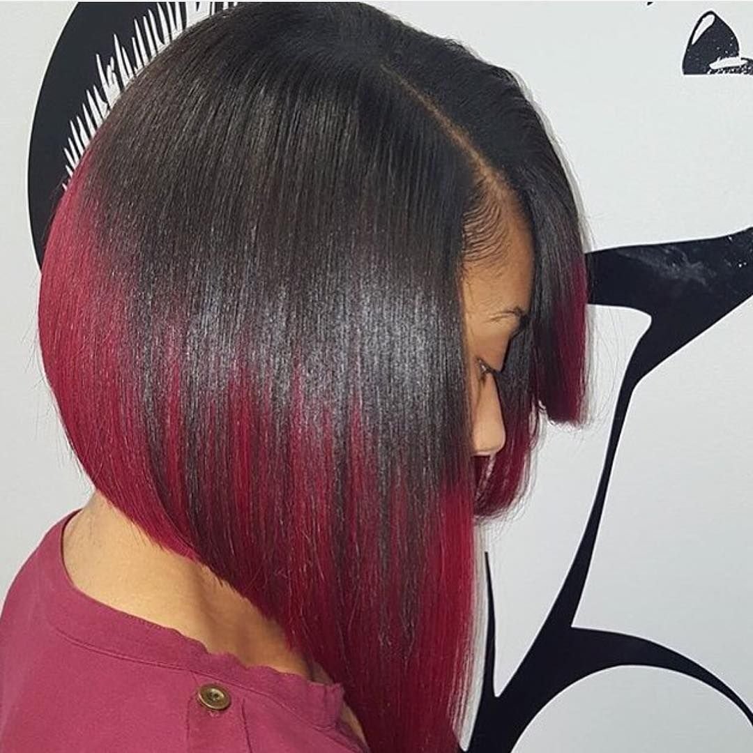 Боб каре красное омбре