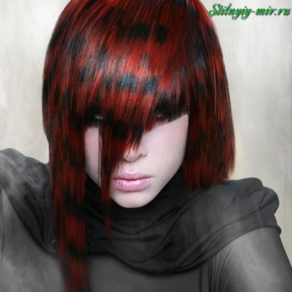 Окрашивание волос красные перья