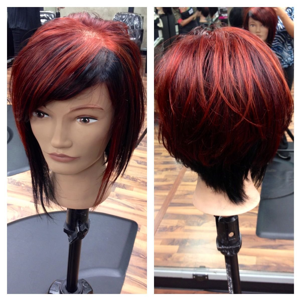 Блочное окрашивание на короткие волосы техника