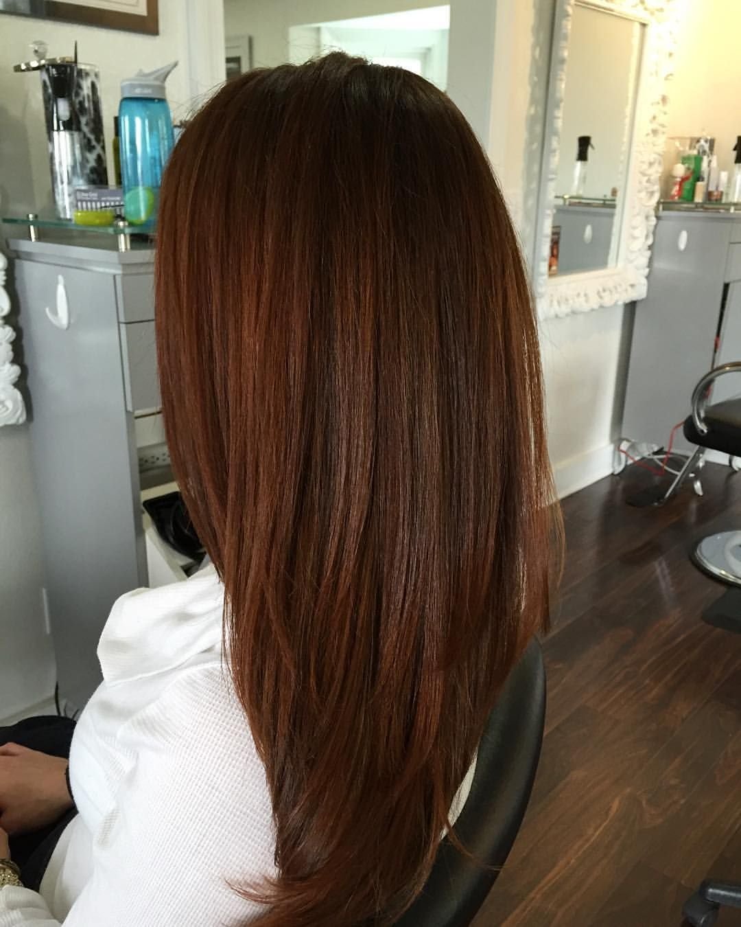 Мелирование на каштановые волосы прямые