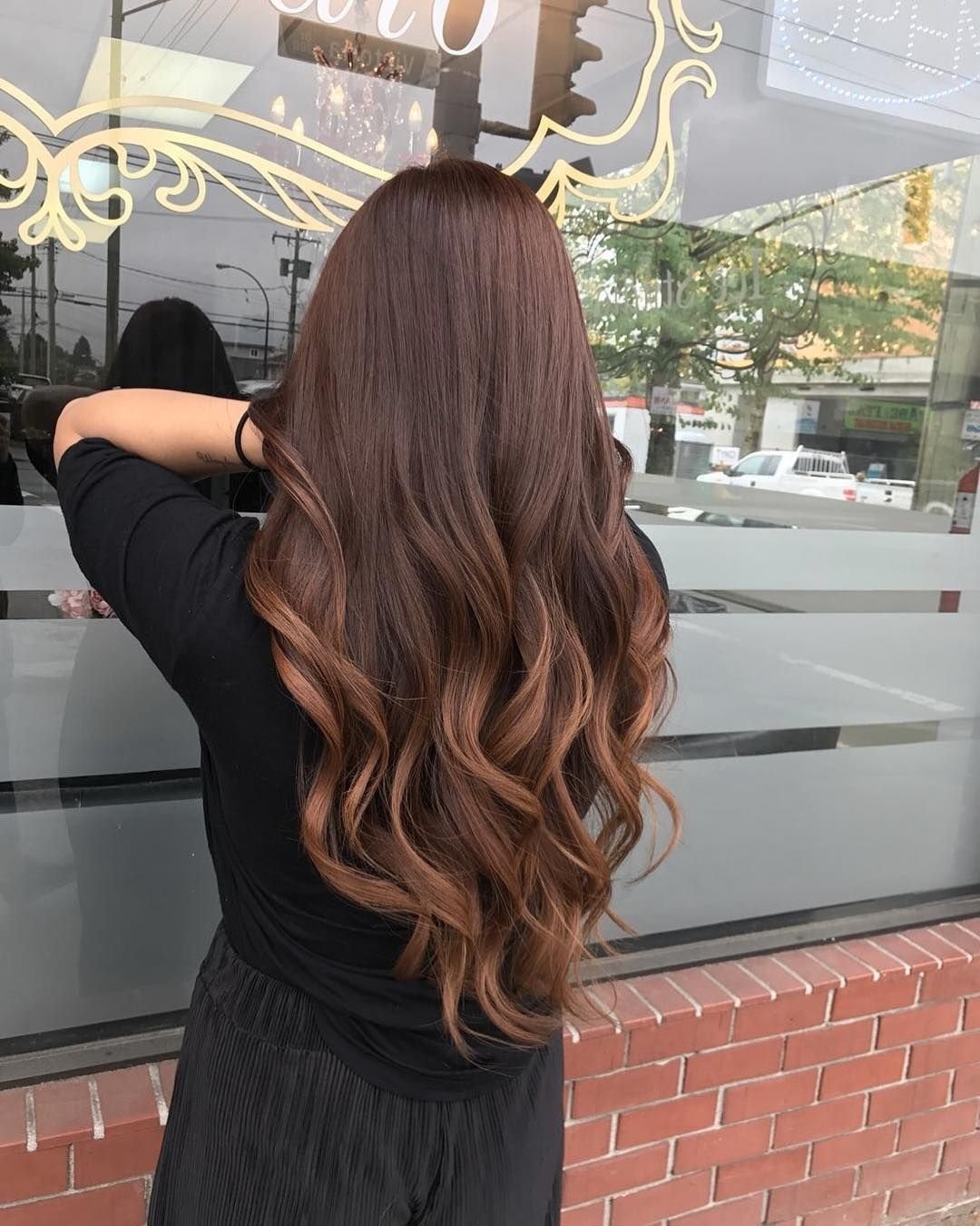 Окрашивание омбре шоколад