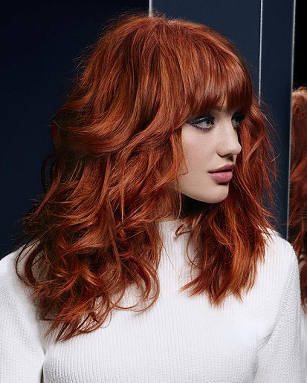 Стрижка на длинные рыжие волосы