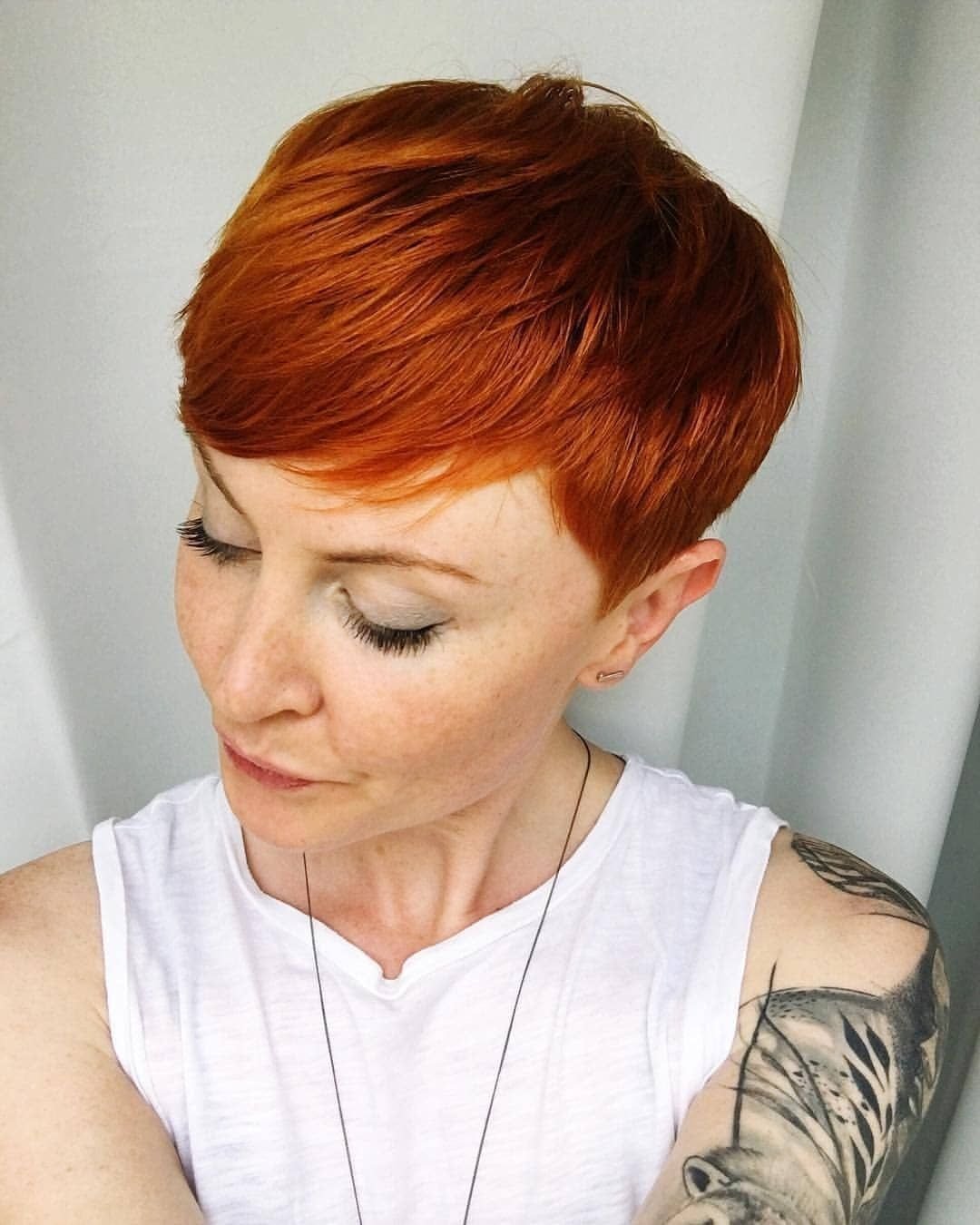 Стрижка Пикси рыжие волосы