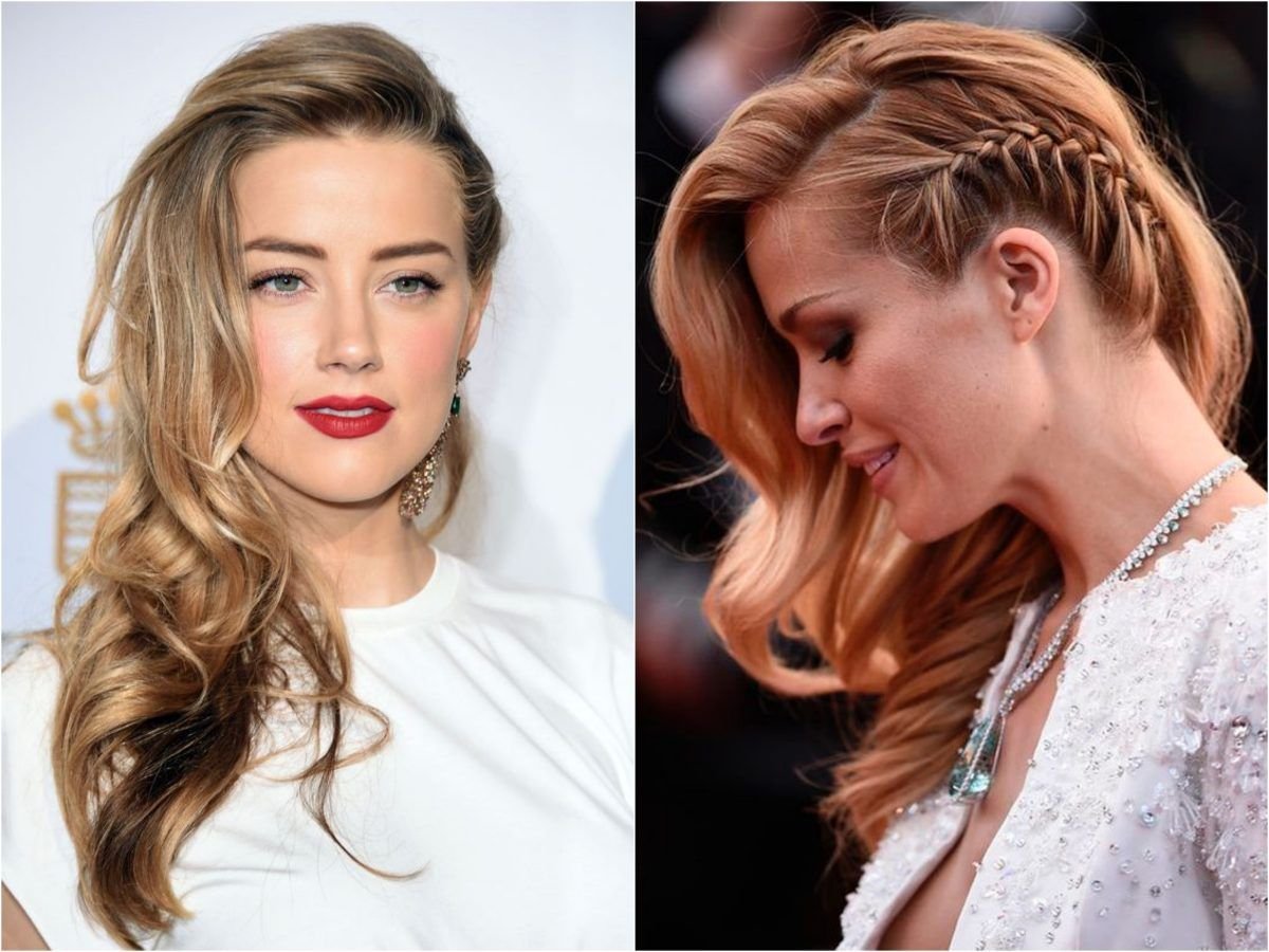 Волосы заколотые с одной стороны