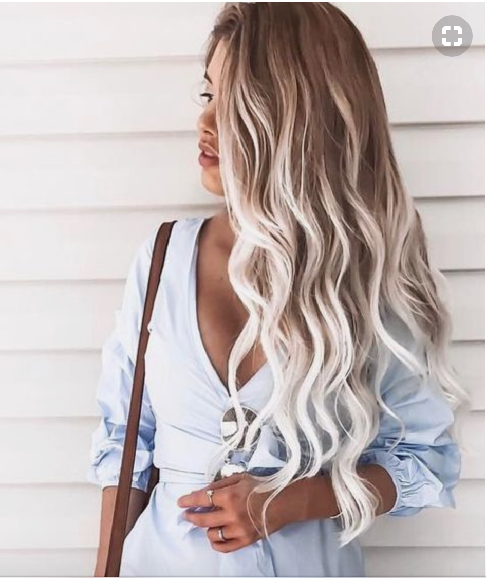 Омбре блонд на длинные волосы