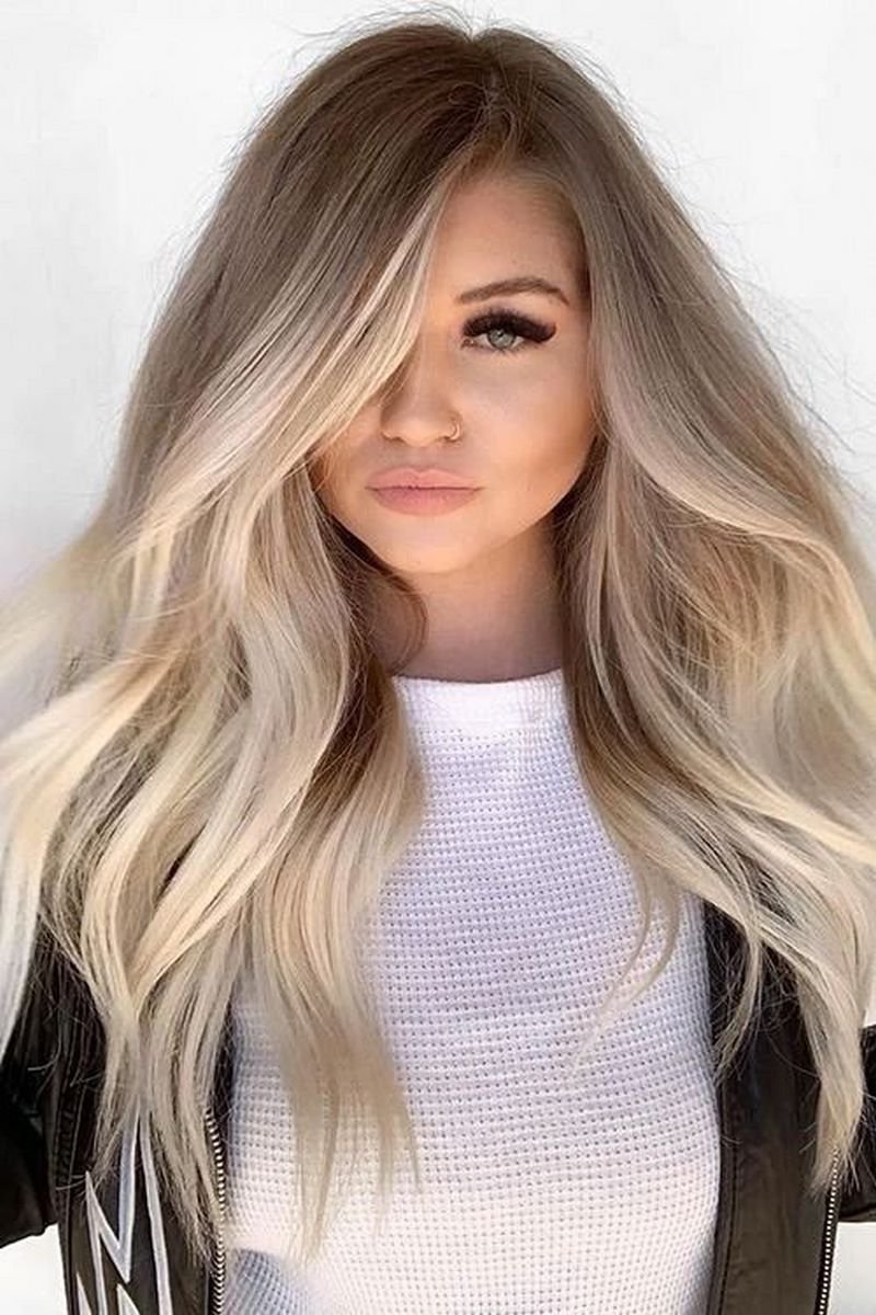 Балаяж жемчужный блонд