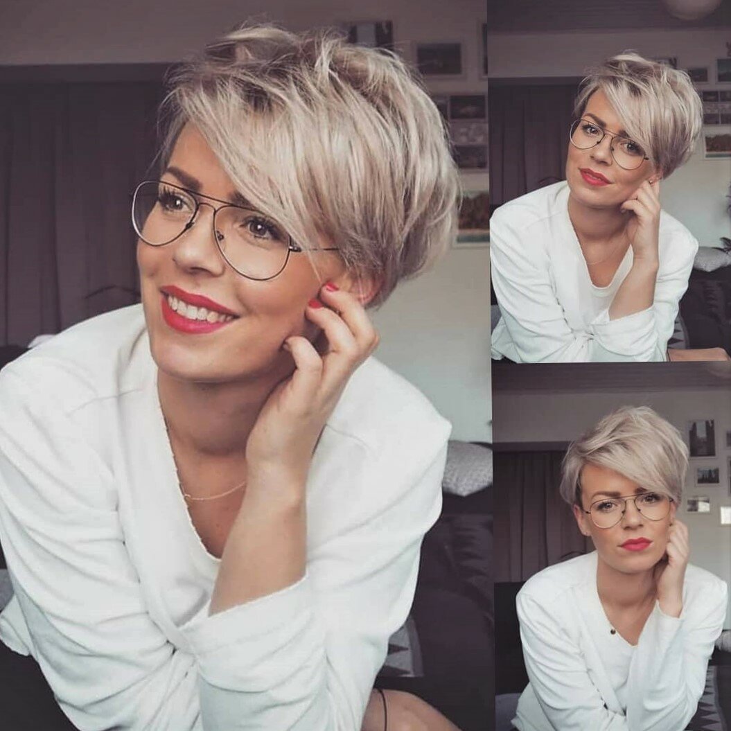 Короткая стрижка зачесанная назад для женщин