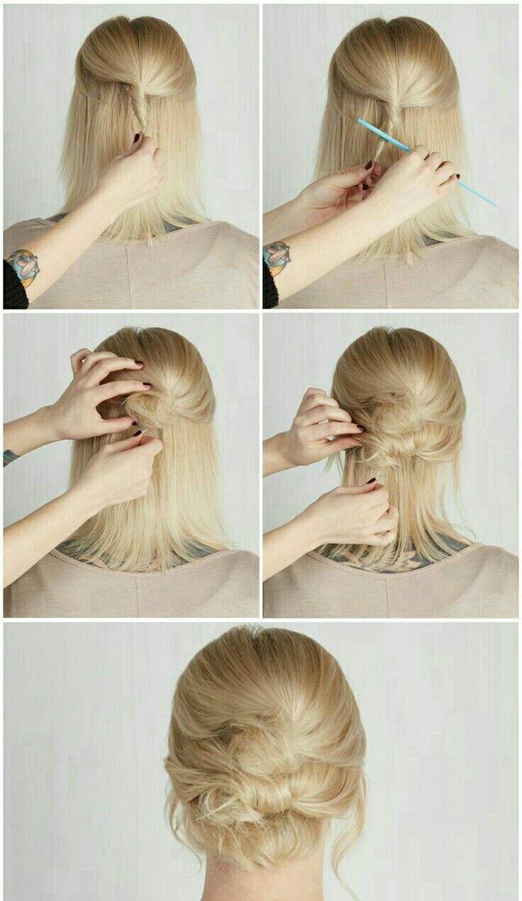 Красивая легкая прическа на короткие волосы