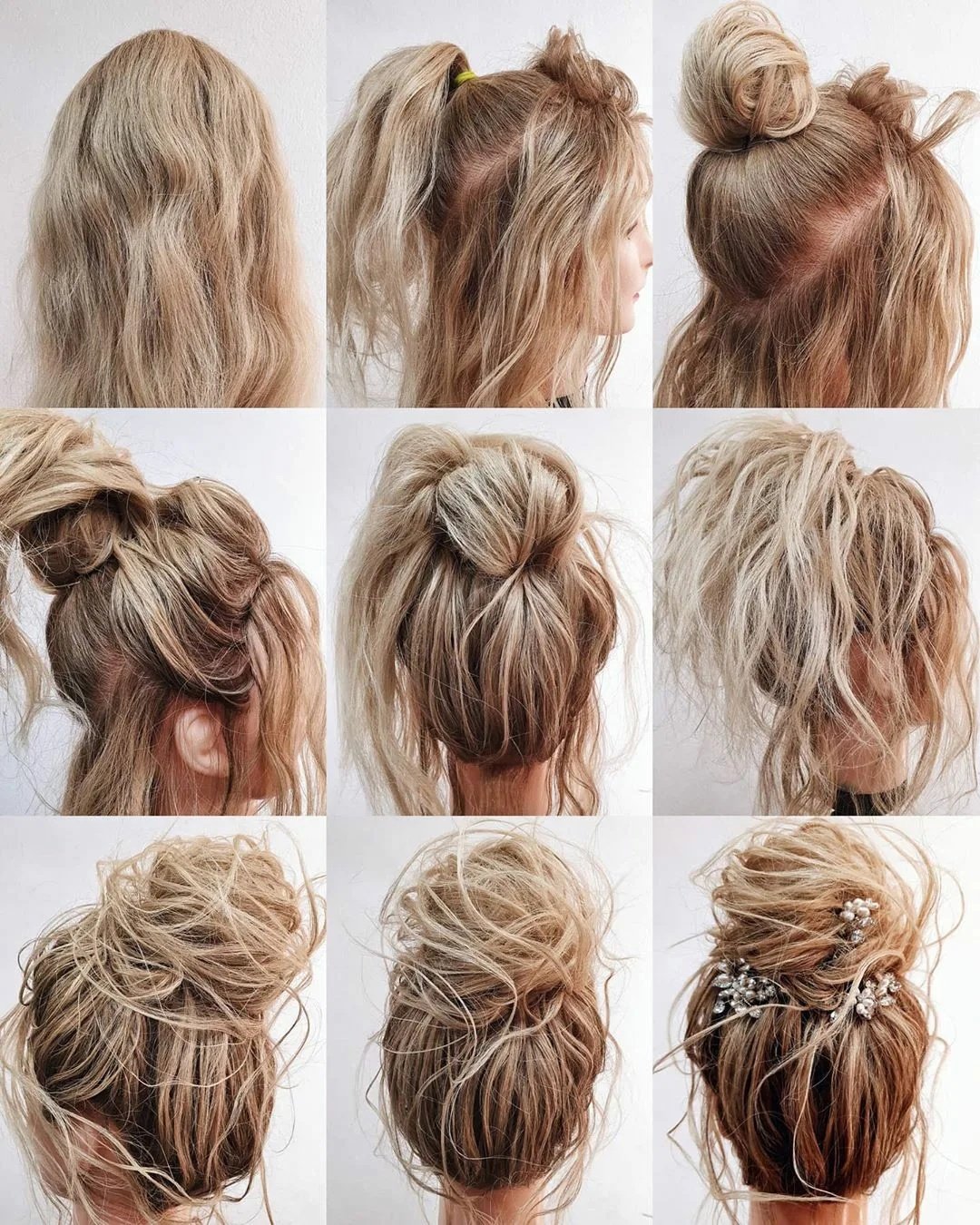 Красивый пучок на средние волосы своими