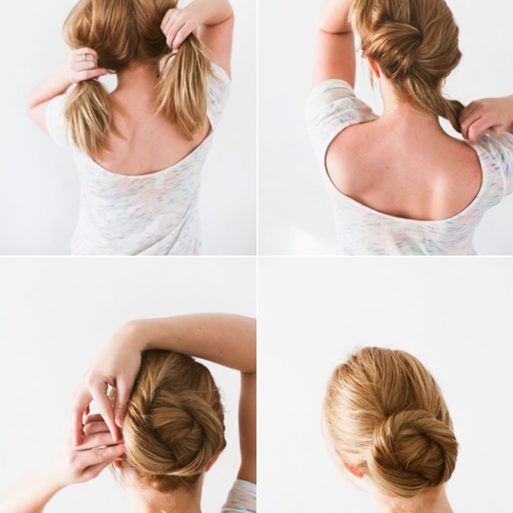Лёгкий пучок на длинные волосы