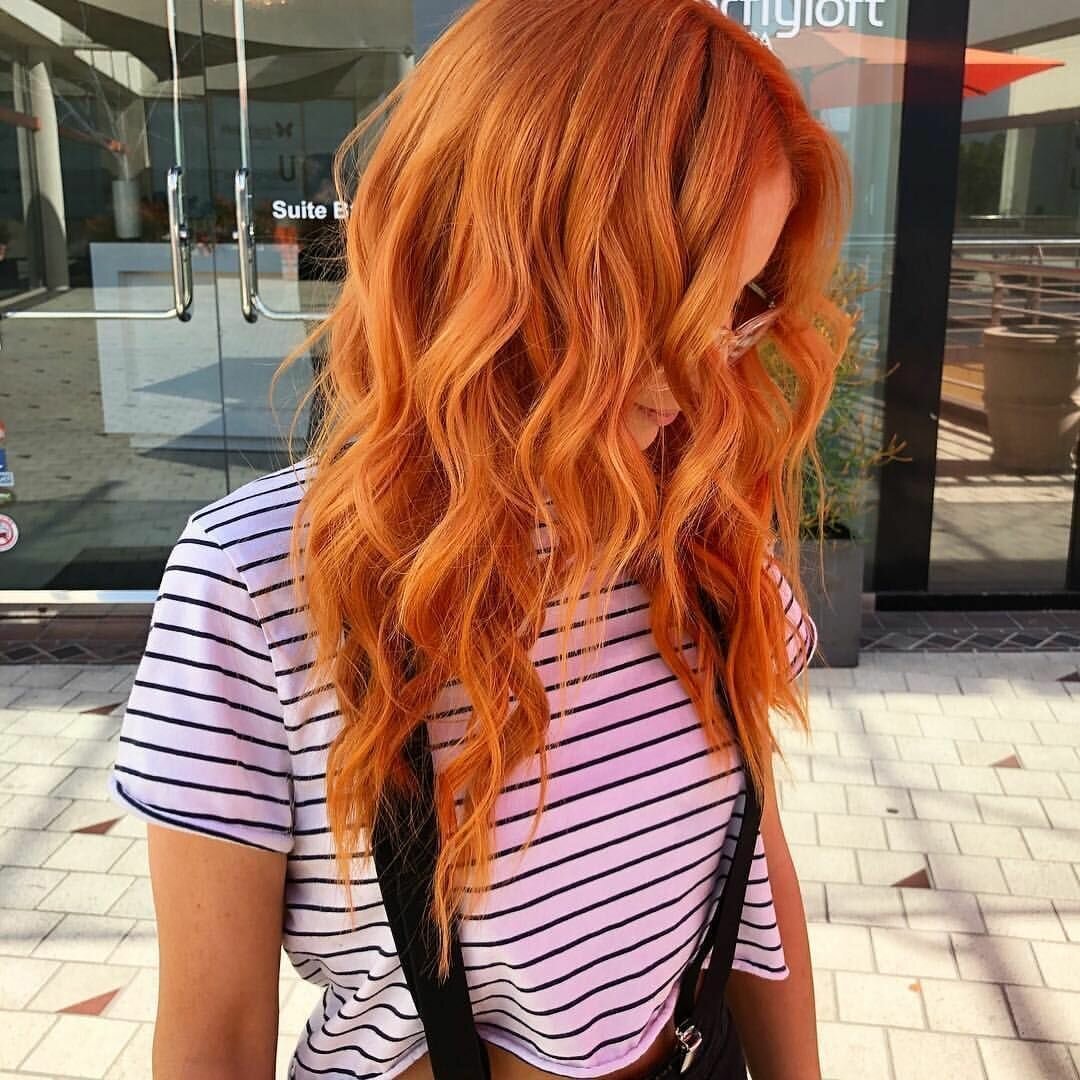 Рыжее колорирование на темные волосы