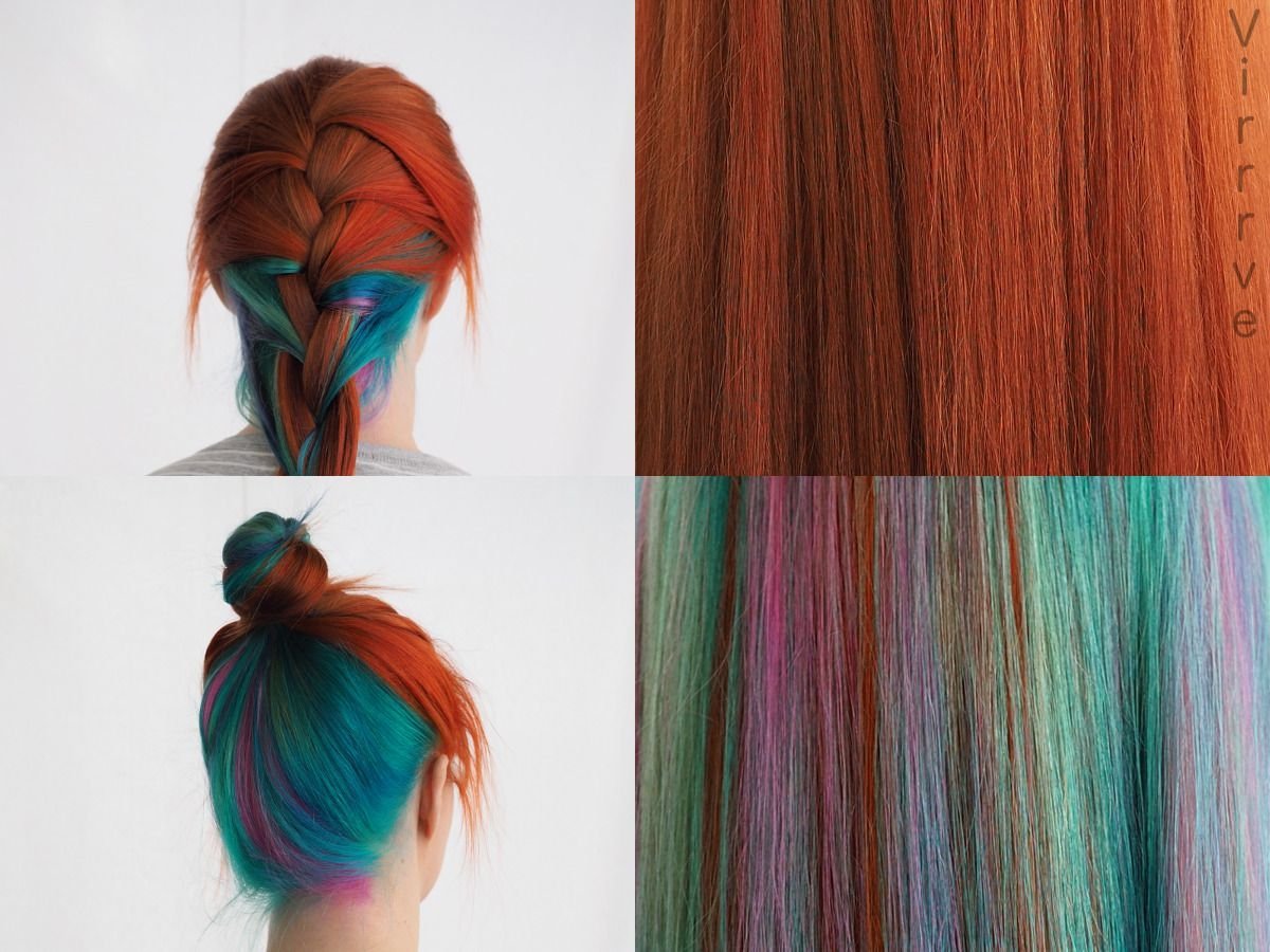 Каре стрижка и рыжее омбре