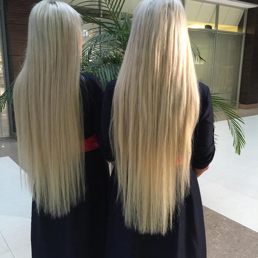 Наращенные светлоые волосы