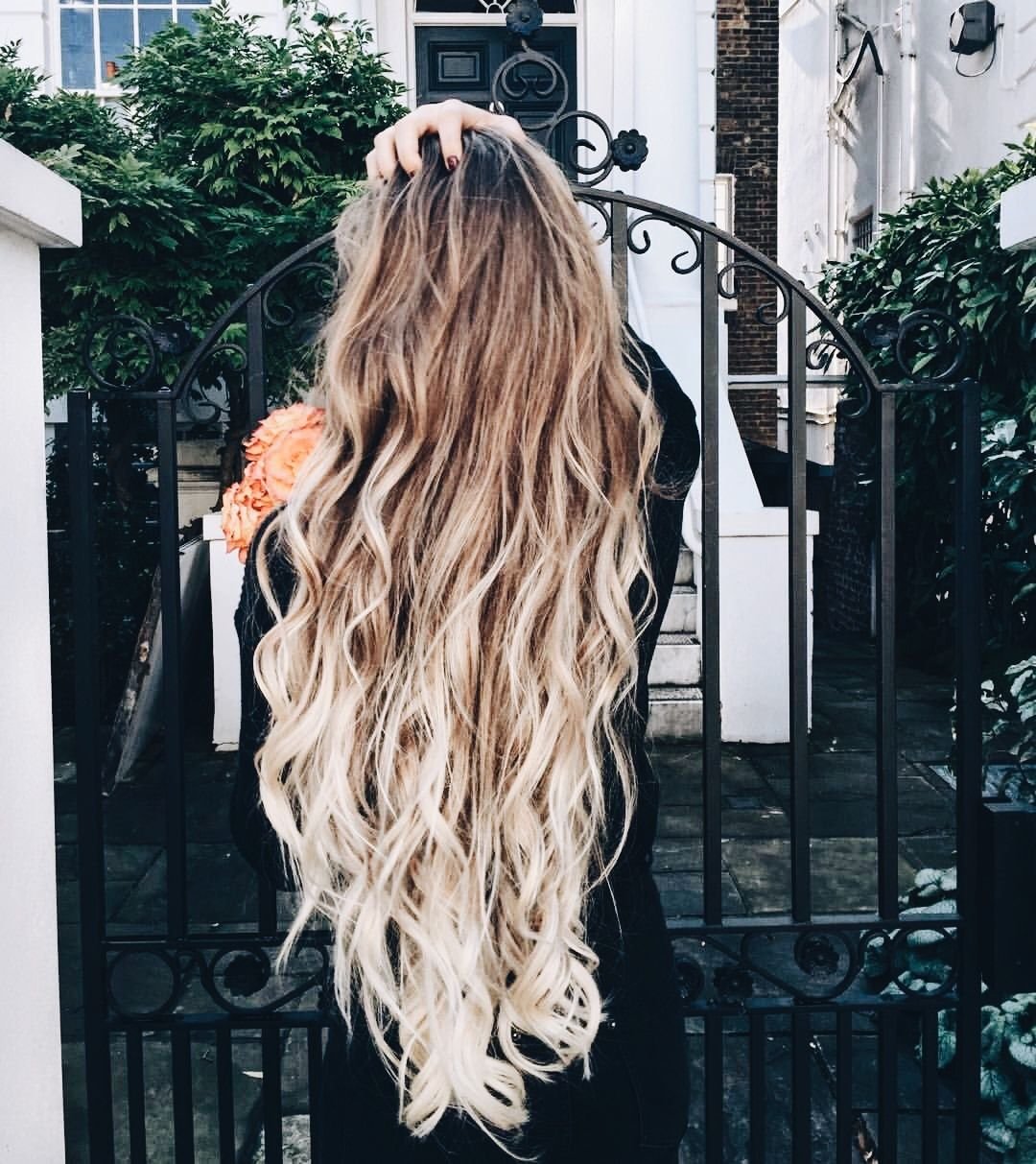 Омбре блонд с темными корнями