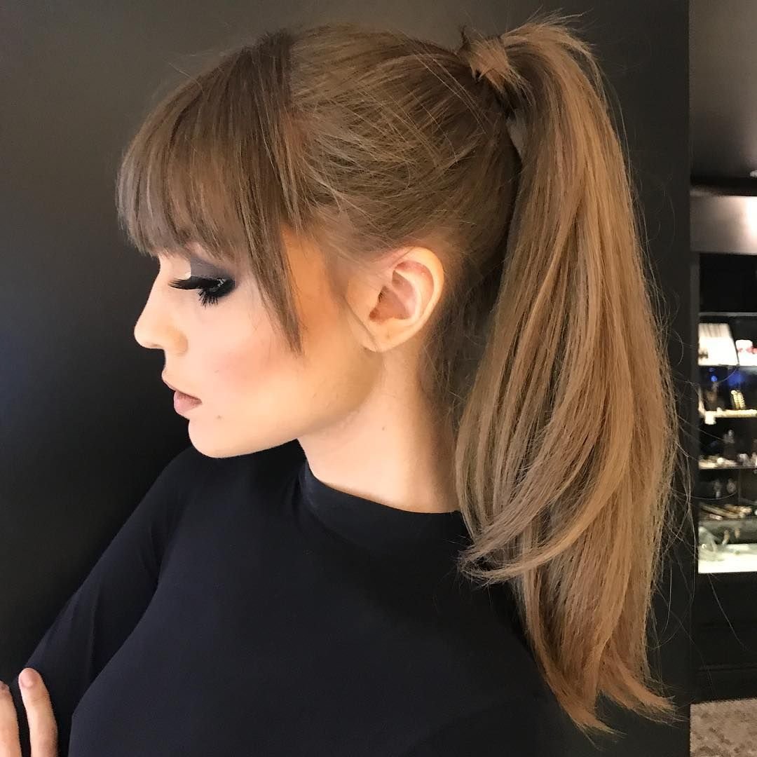 Высокий хвост с челкой