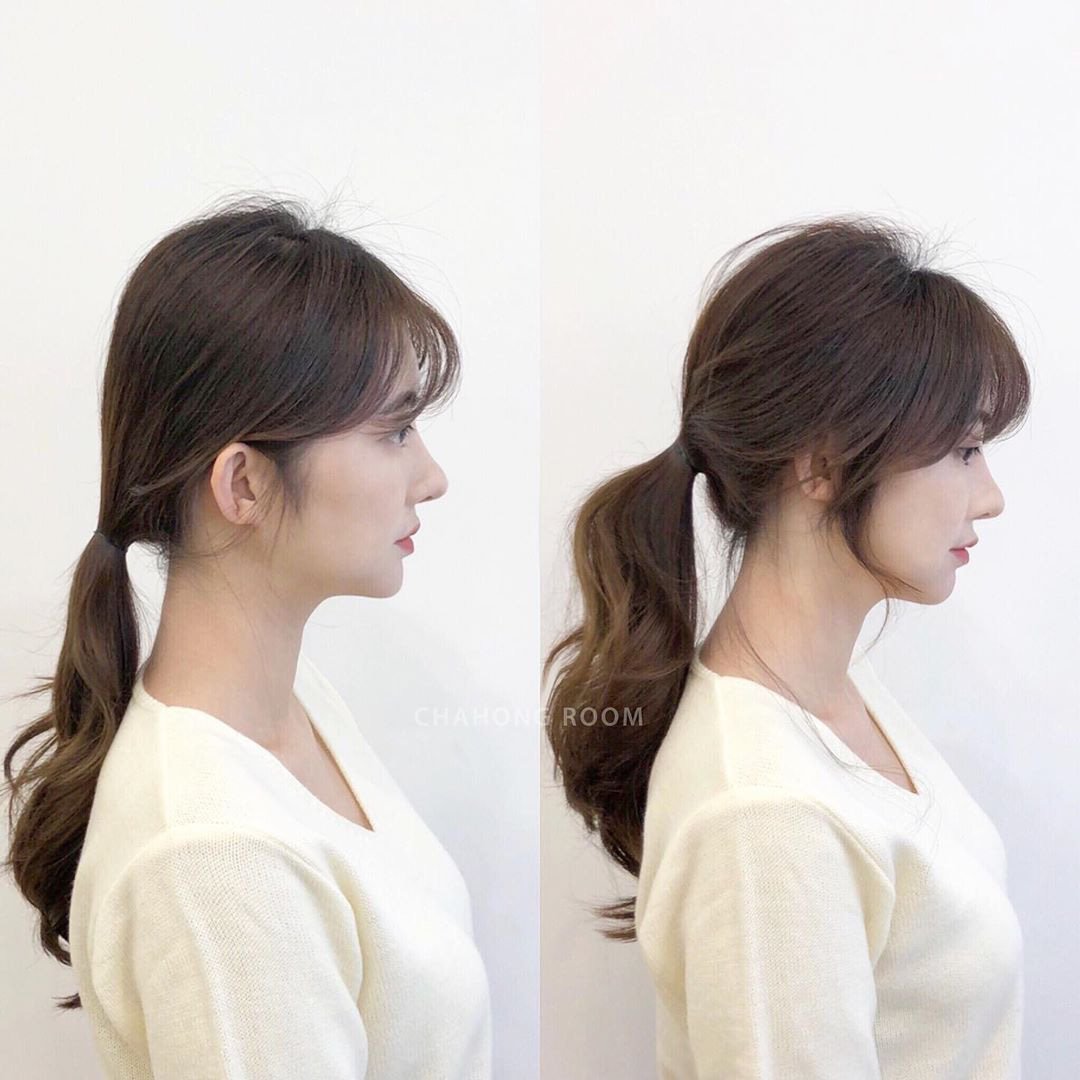 Японская прическа с хвостиком