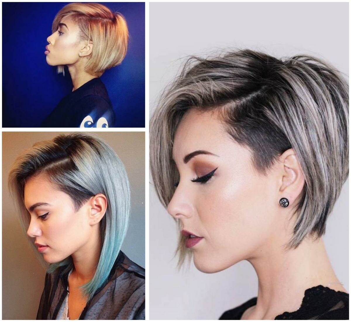 Удлиненное Боб каре с выстриженным виском