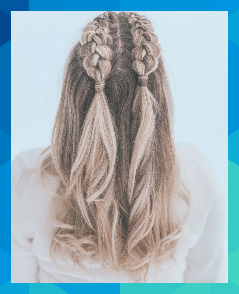 Косички с распущенными волосами