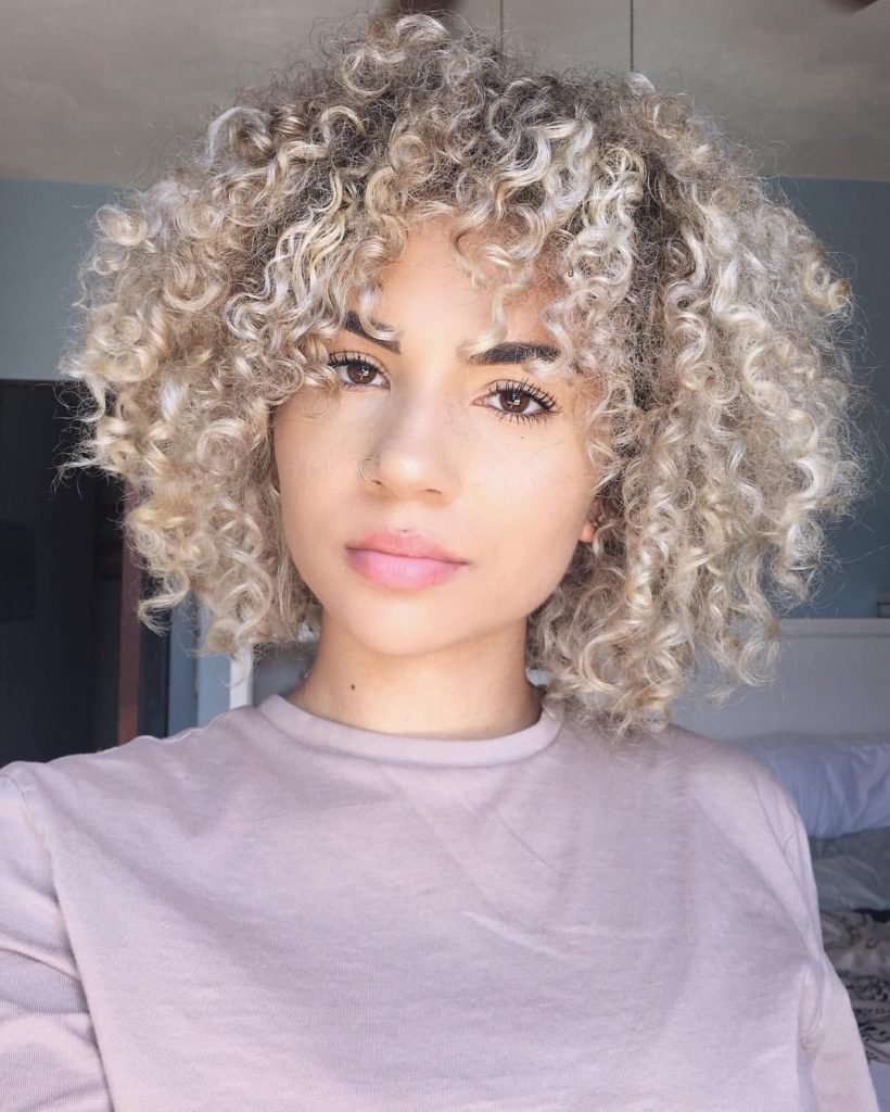 Афро кудри платина