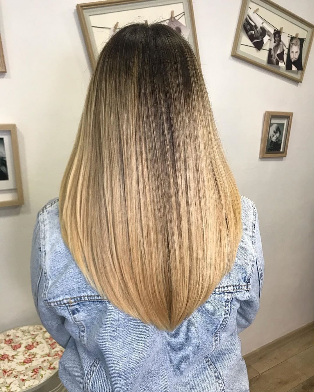 Женская стрижка до плеч сзади